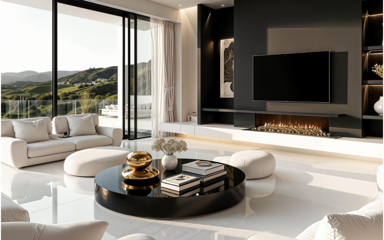 05 modern living room sunrise view